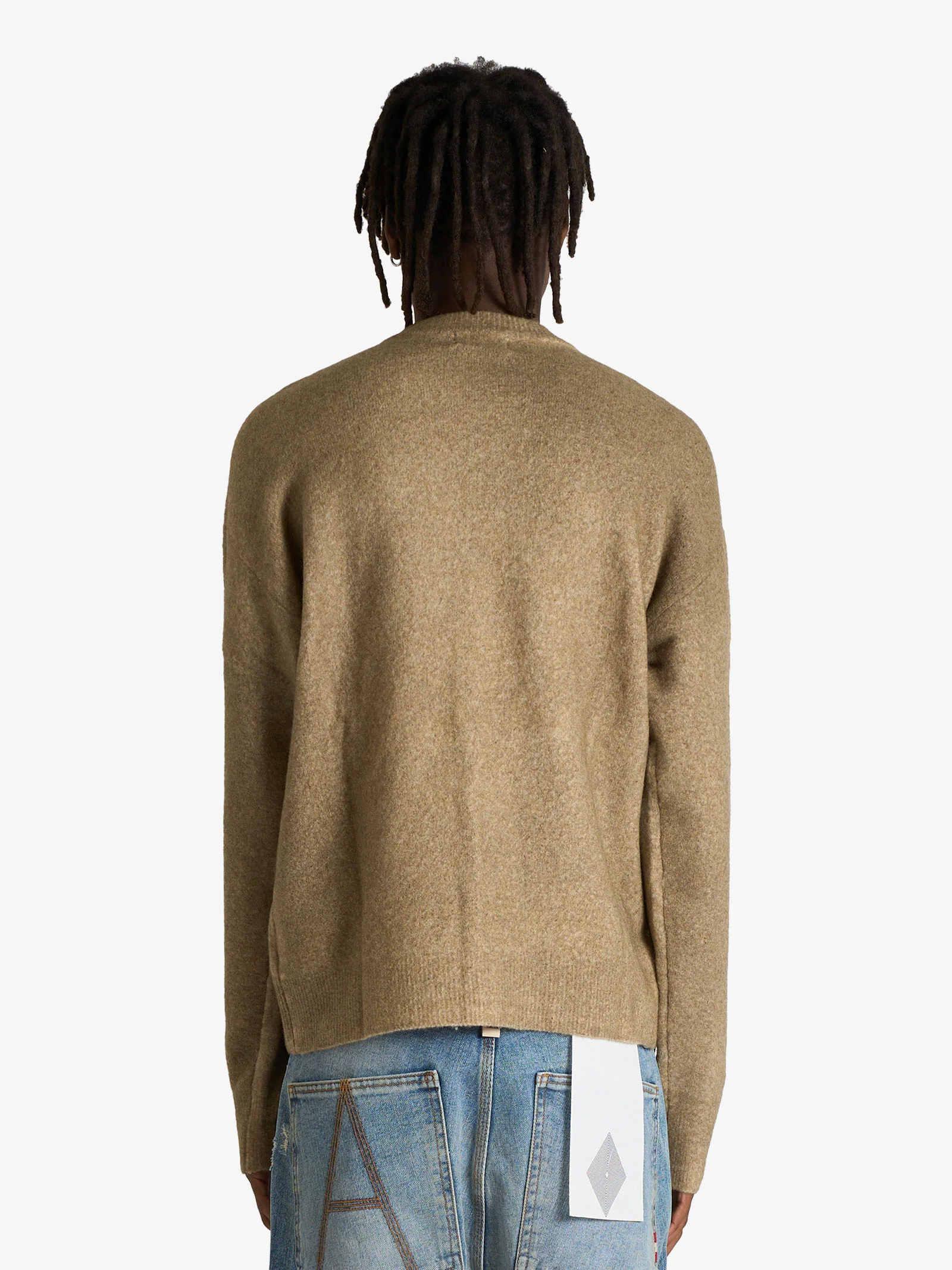 maglia pullover con texture spray uomo verde - immagine 4