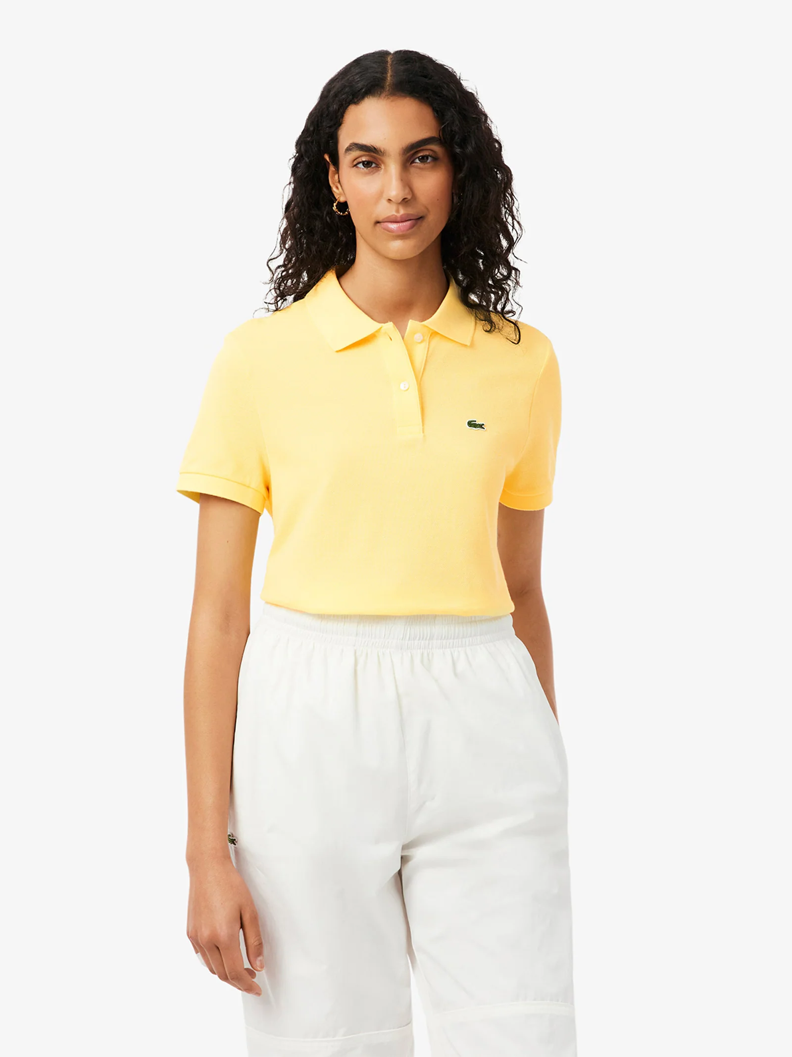 polo regular fit in morbido petit piqué donna giallo - immagine 2