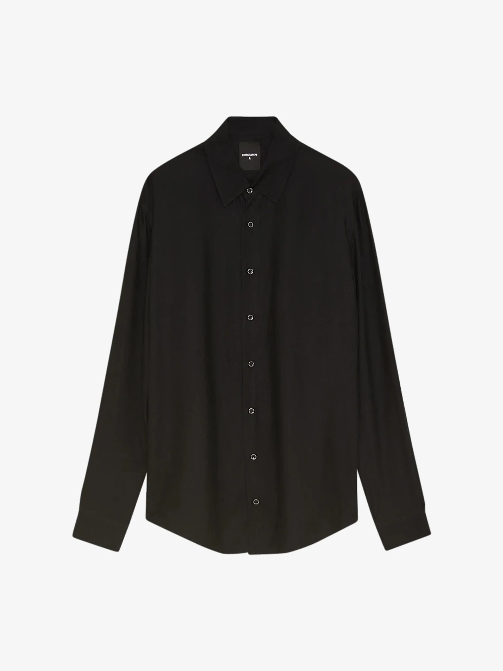 camicia monocolore uomo nero viscosa - immagine 5