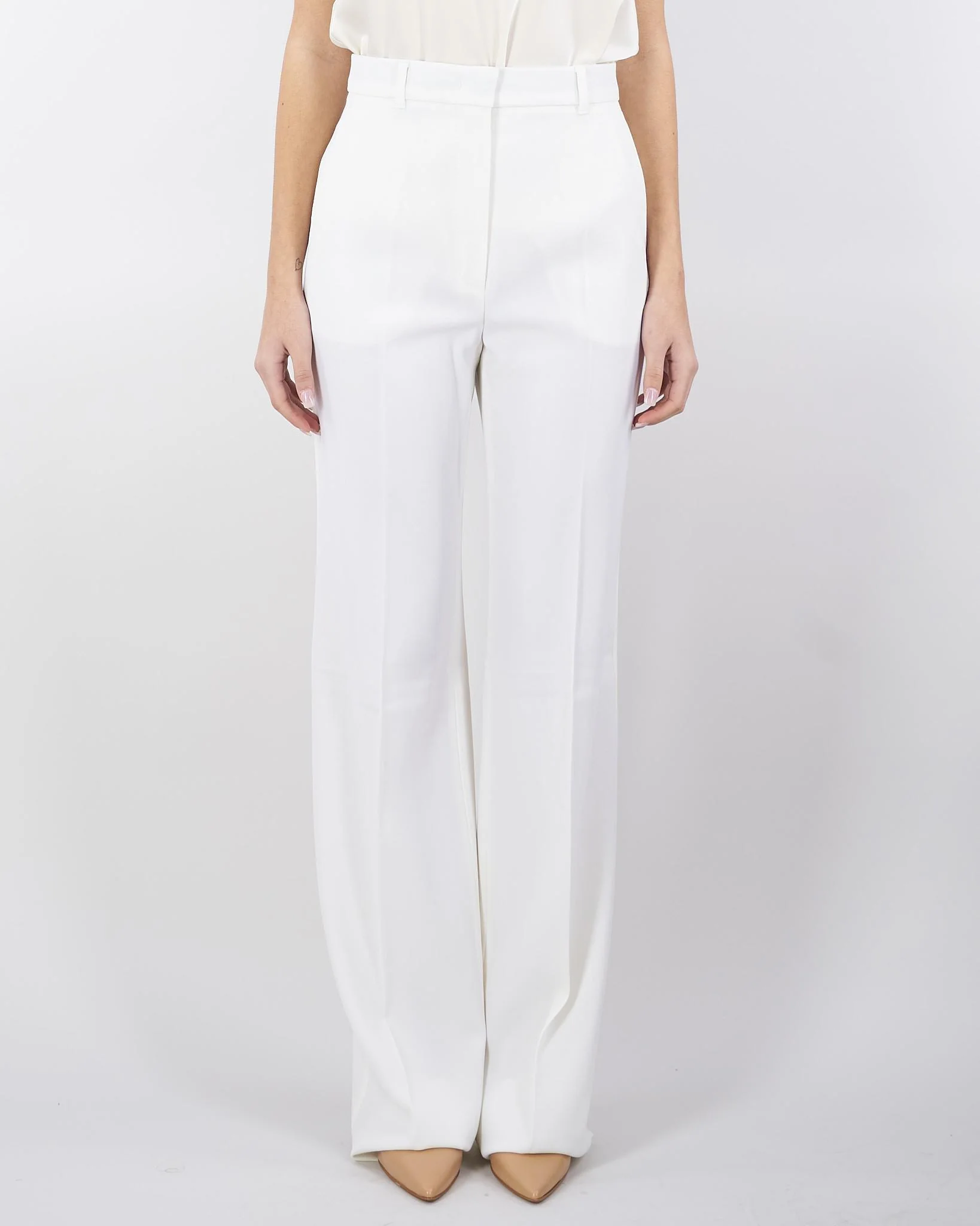 Pantalone dritto in satin di lana - immagine 2