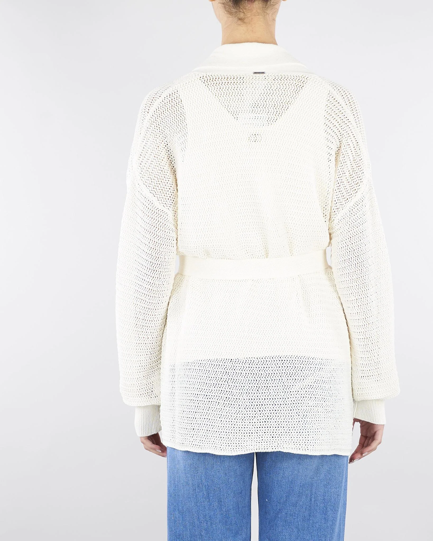 Cardigan Bianco a rete con ricamo a mano - immagine 3