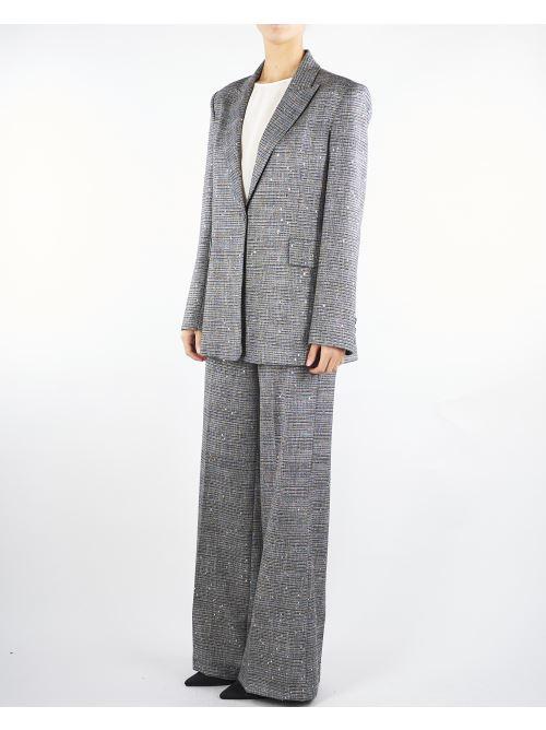 Pantalone Bianco-Nero microfantasia con paillettes - immagine 5