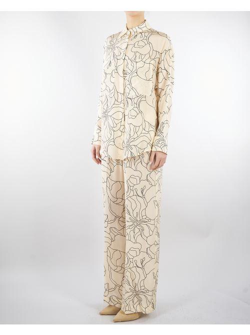 Pantalone Crema-Nero a fantasia - immagine 5