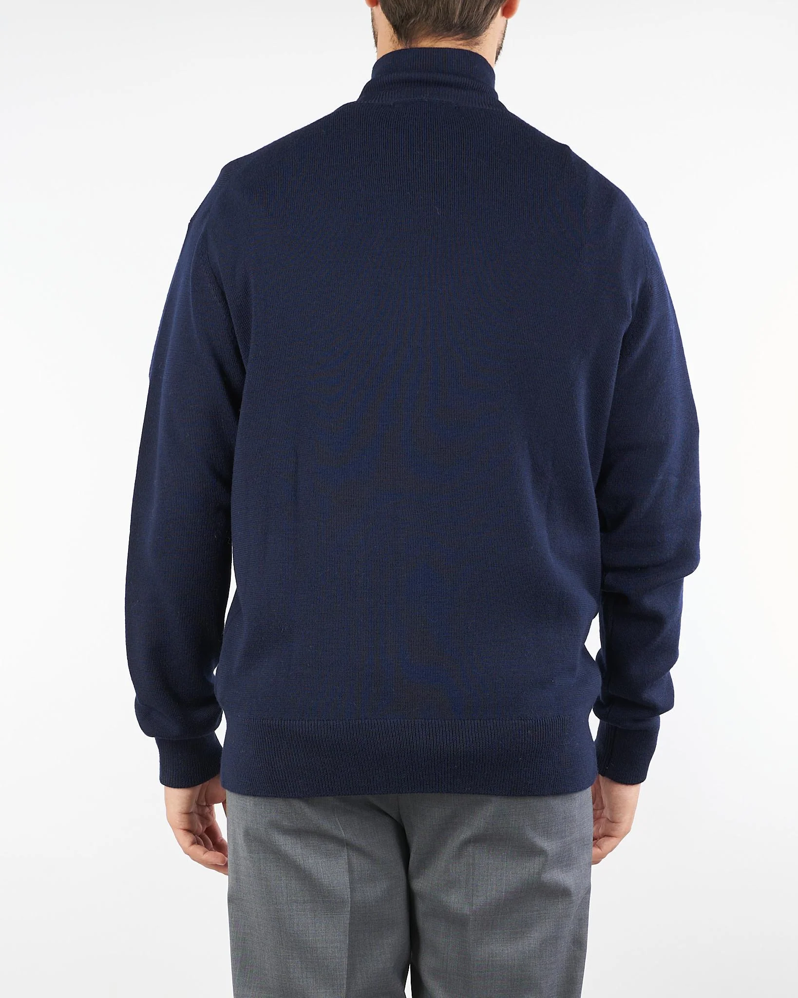 Cardigan Blu full zip in misto lana - immagine 3