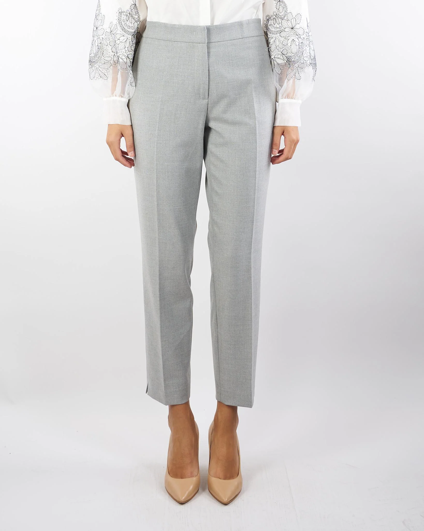 Pantalone dritto Grigio con elastico in vita - immagine 2