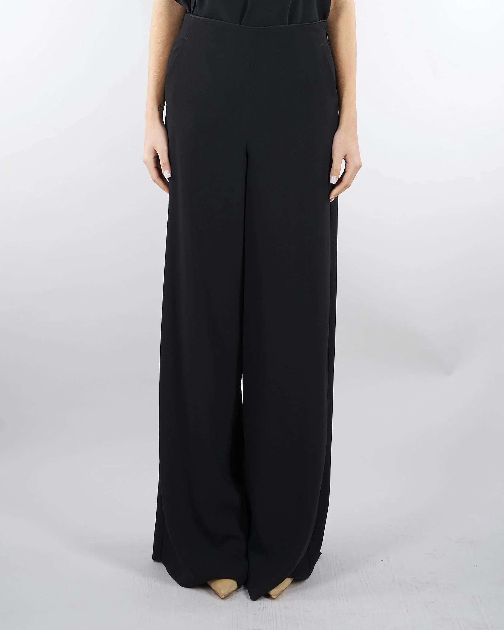 Pantaloen Nero ampio in envers satin - immagine 2