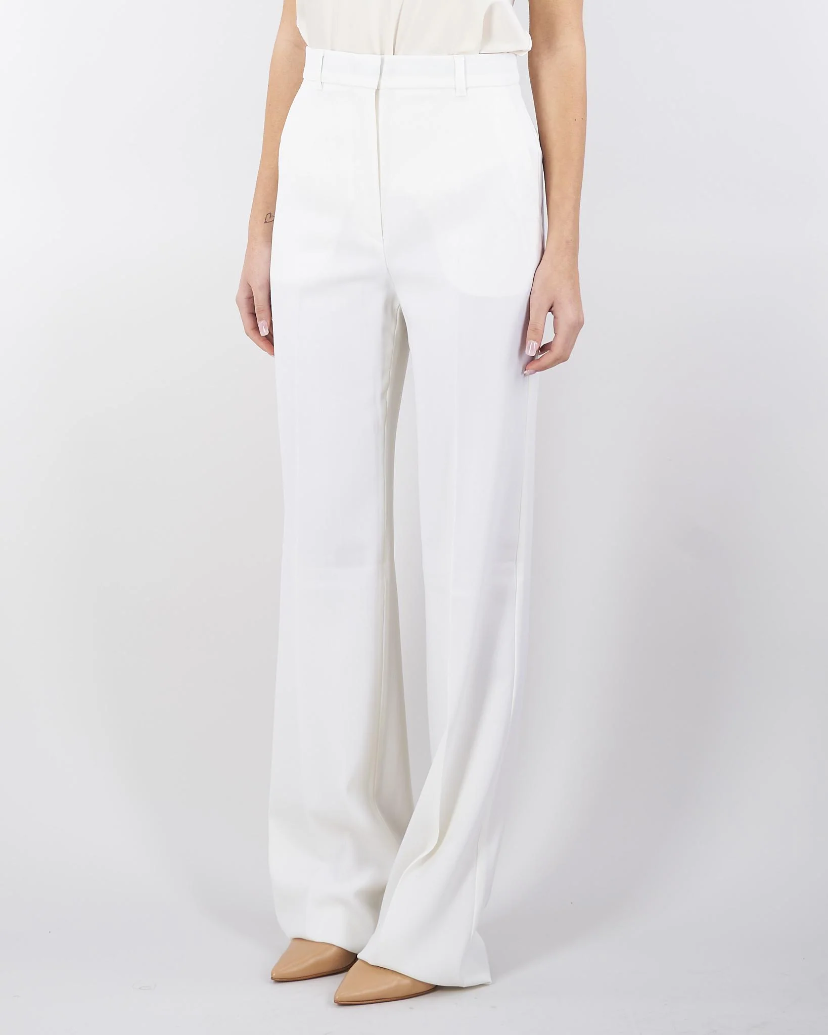 Pantalone dritto in satin di lana - immagine 4