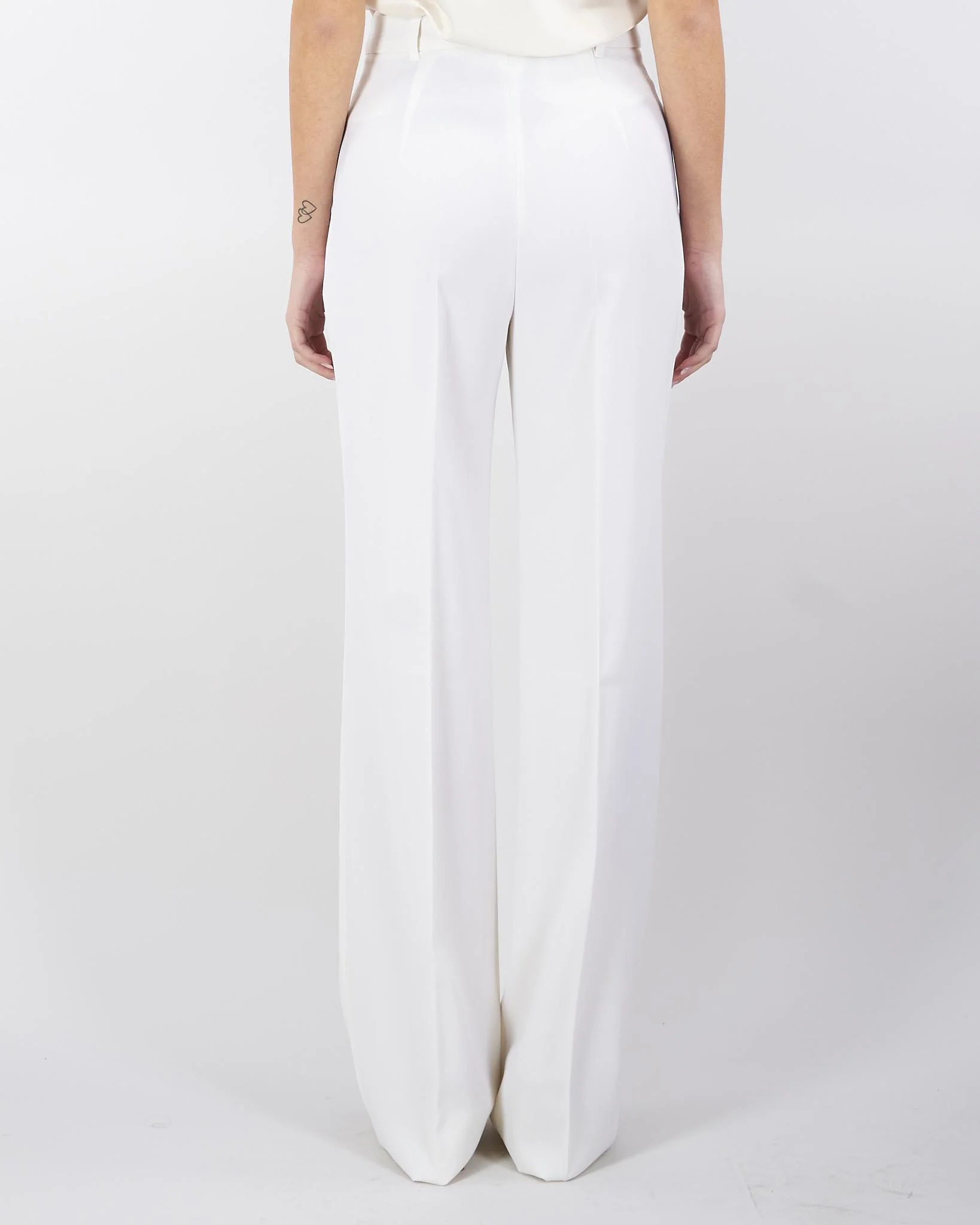 Pantalone dritto in satin di lana - immagine 3