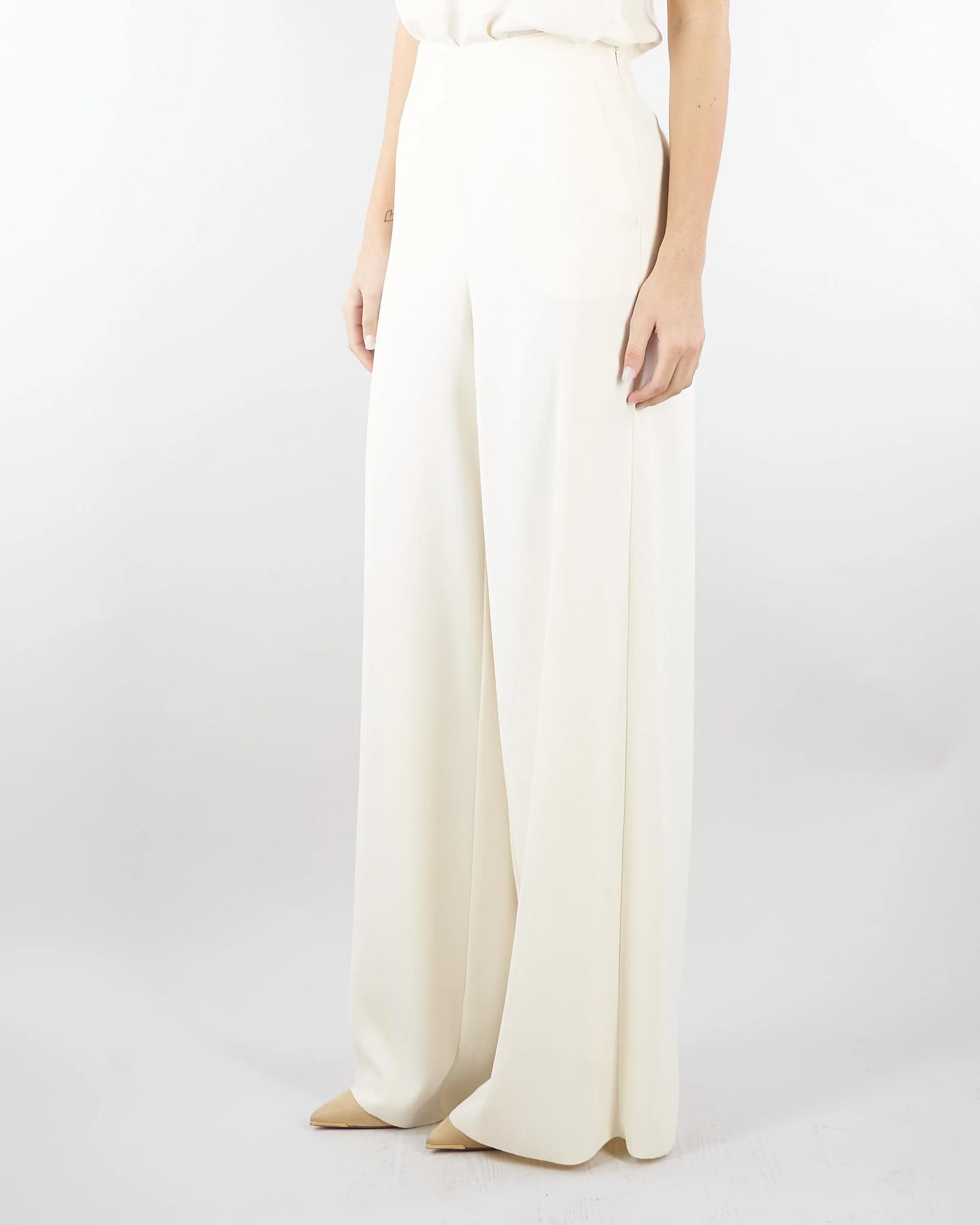 Pantalone Bianco ampio in envers satin - immagine 4
