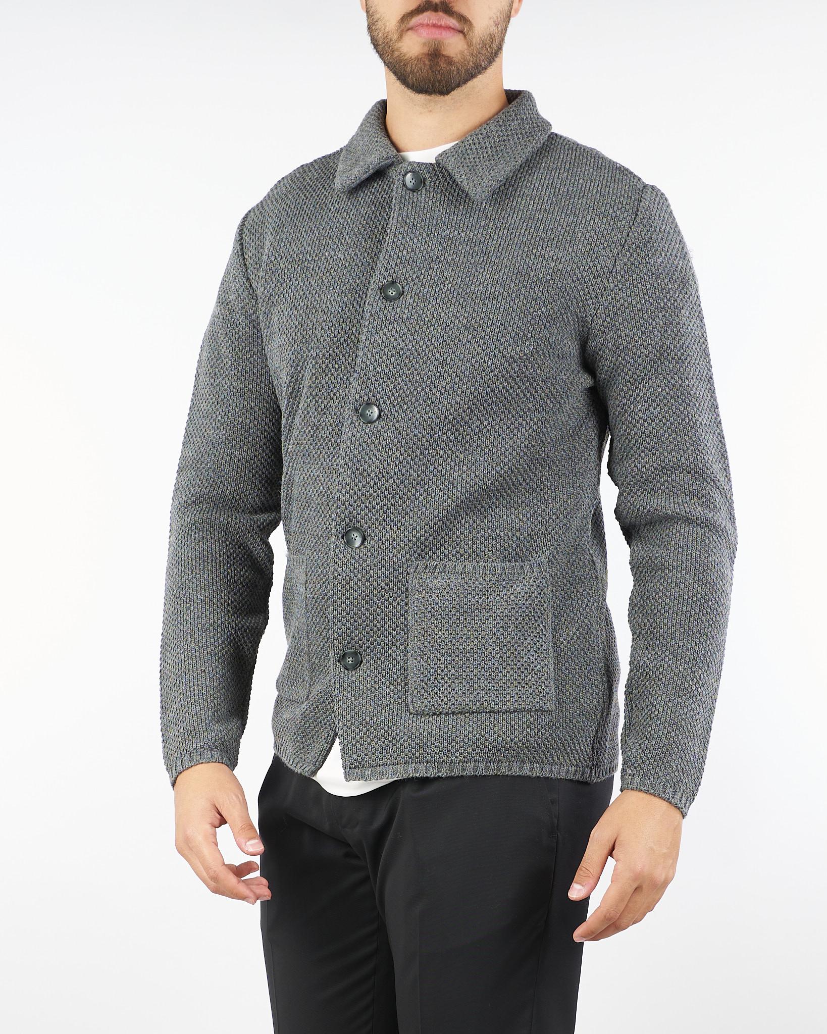 Cardigan Grigio in misto lana - immagine 4