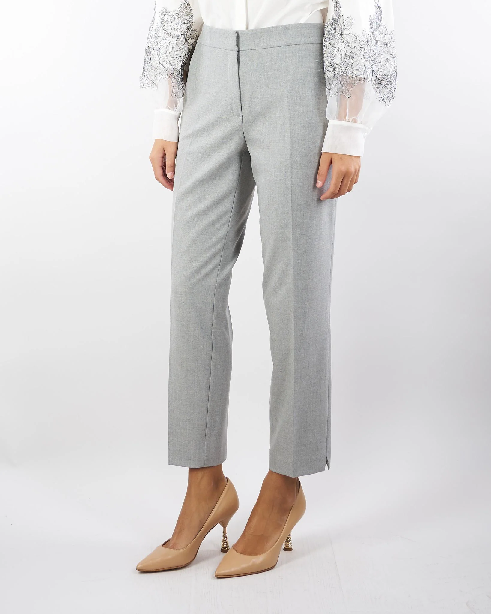 Pantalone dritto Grigio con elastico in vita - immagine 4