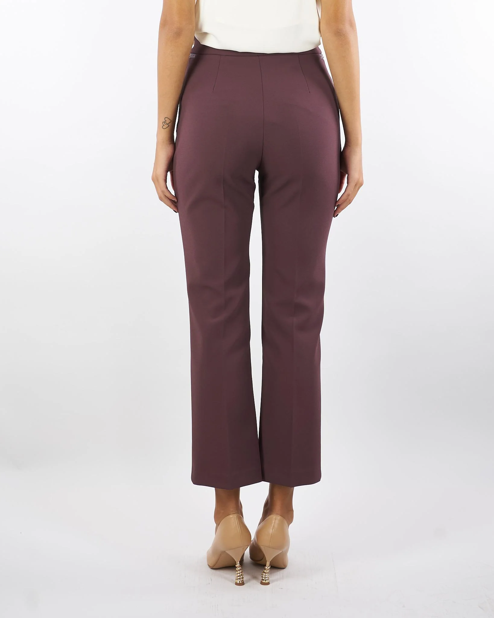 Pantaloni Merlot in doppio crêpe - immagine 3