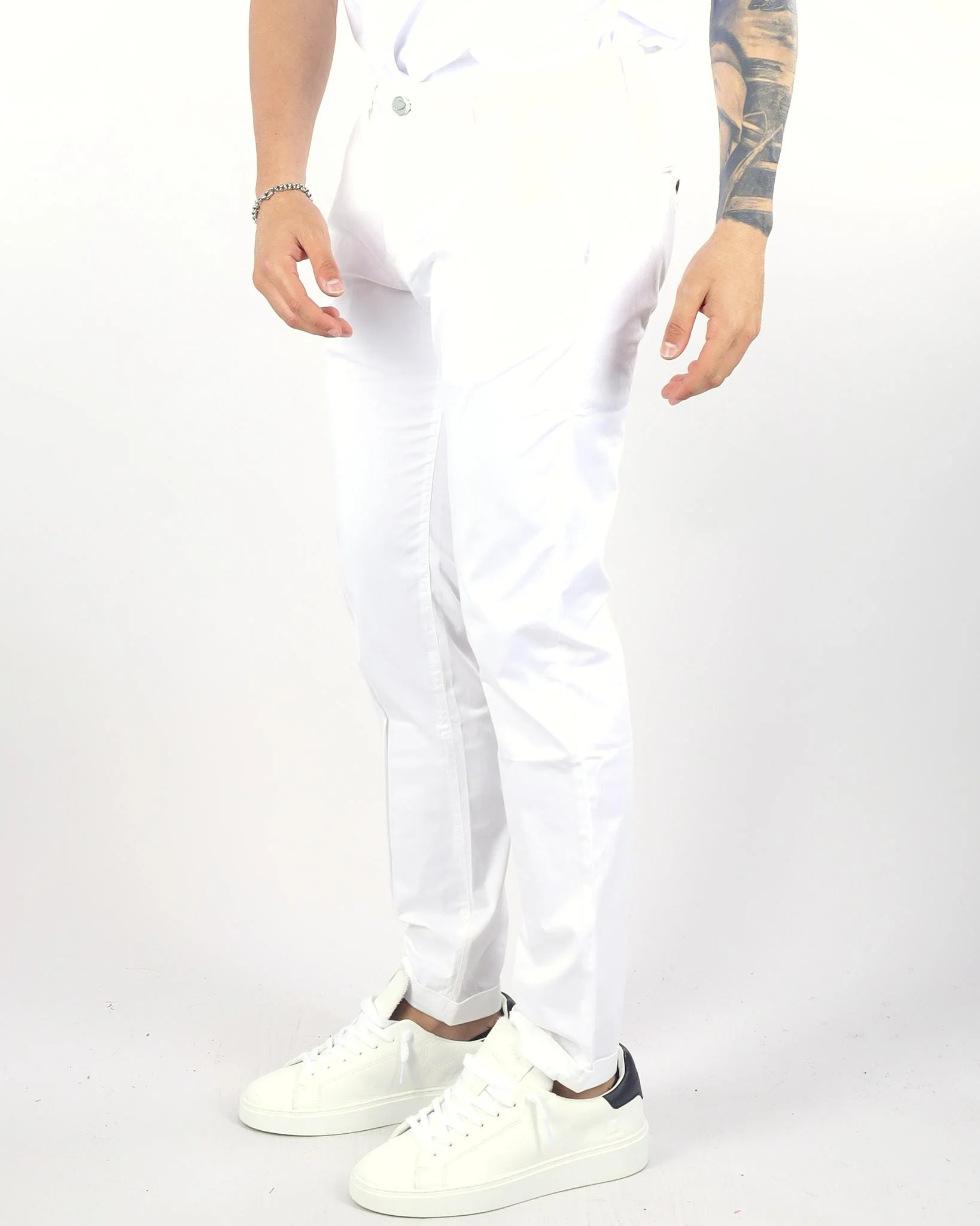 Pantalone Bianco in cotone con tasche america - immagine 4