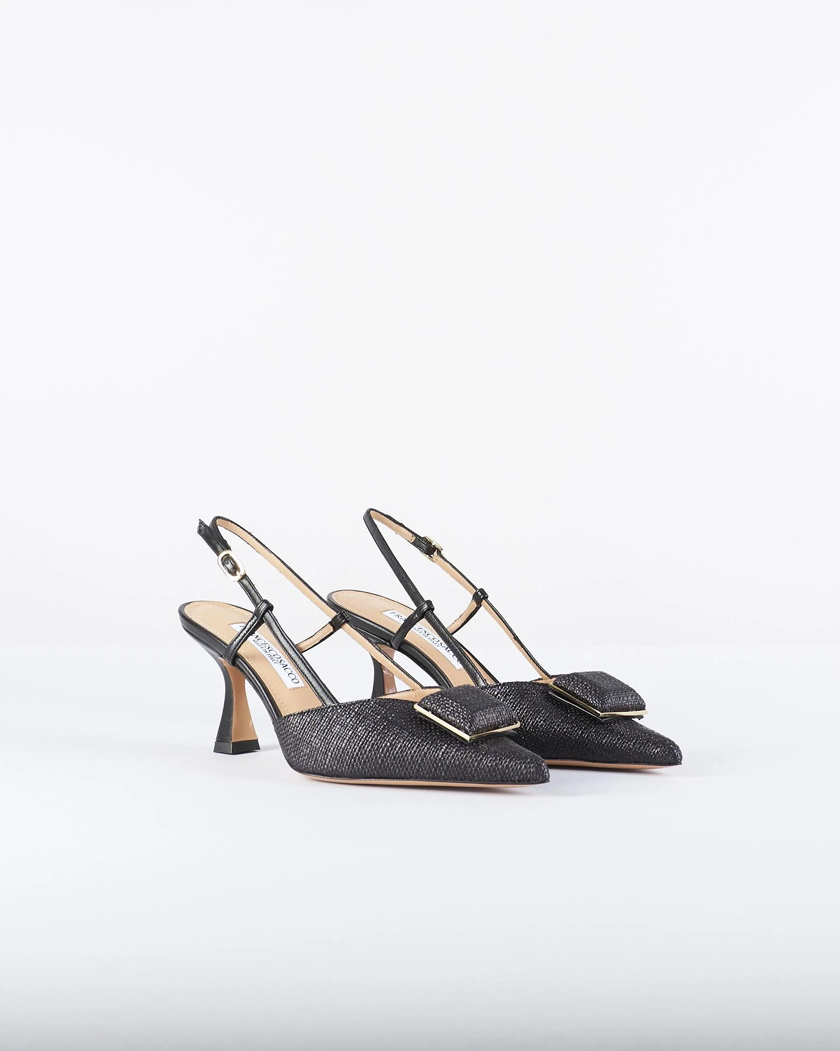 Slingback in rafia con accessorio sul davanti - immagine 3