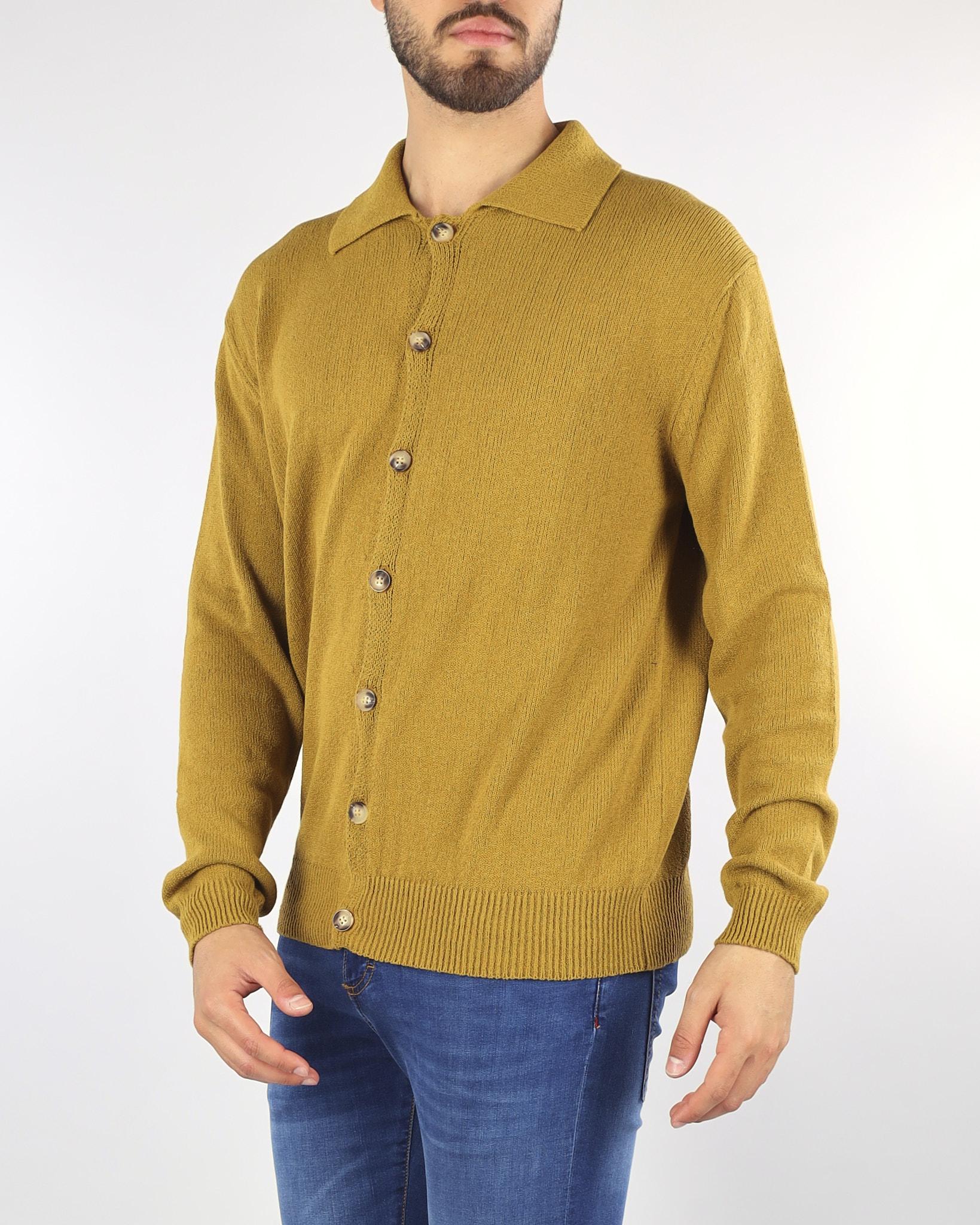 Cardigan Senape con colletto - immagine 4