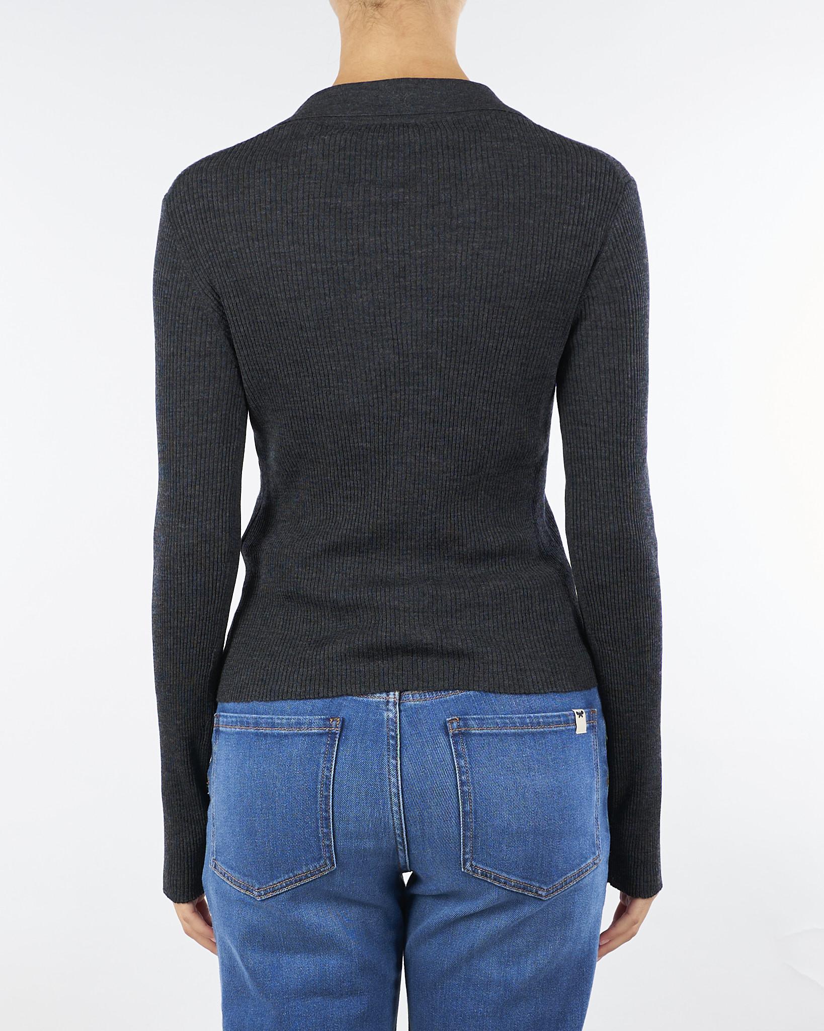 Cardigan Antracite in lana super light - immagine 3