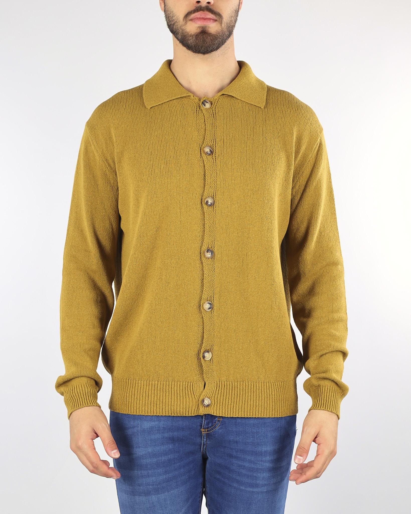 Cardigan Senape con colletto - immagine 2