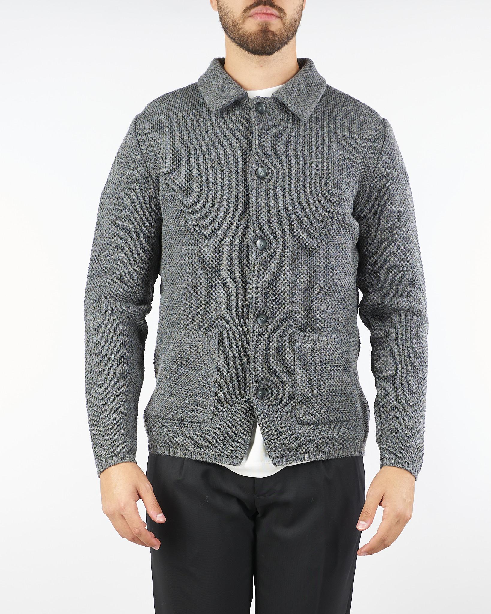 Cardigan Grigio in misto lana - immagine 2