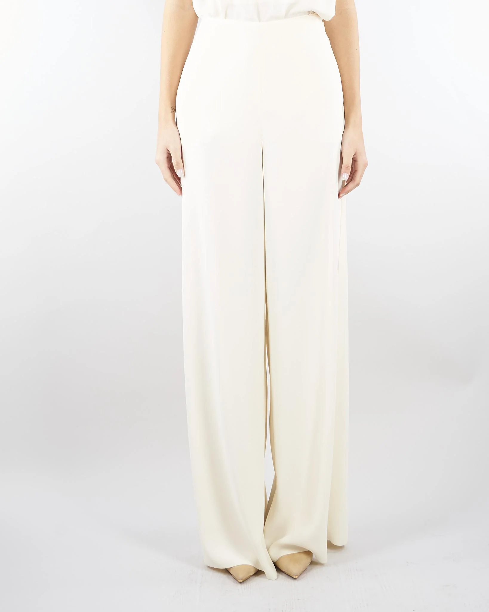 Pantalone Bianco ampio in envers satin - immagine 2