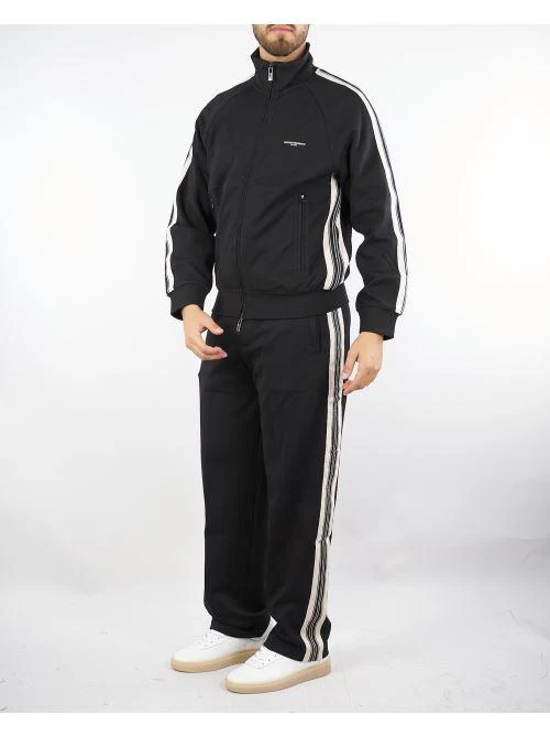 Pantaloni Nero in tuta con bande a contrasto - immagine 5