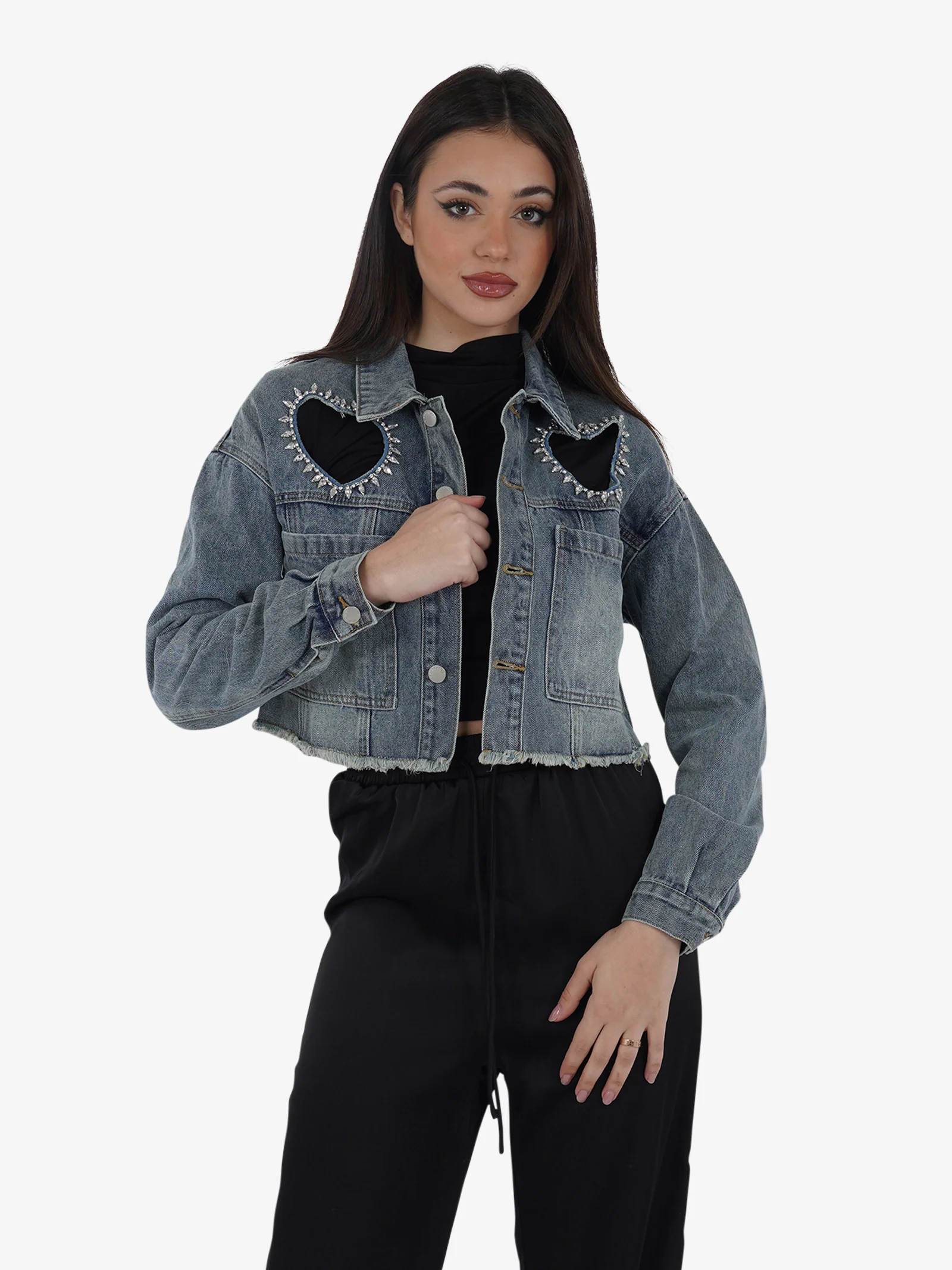 Giacca AN4695 donna cotone denim - immagine 2